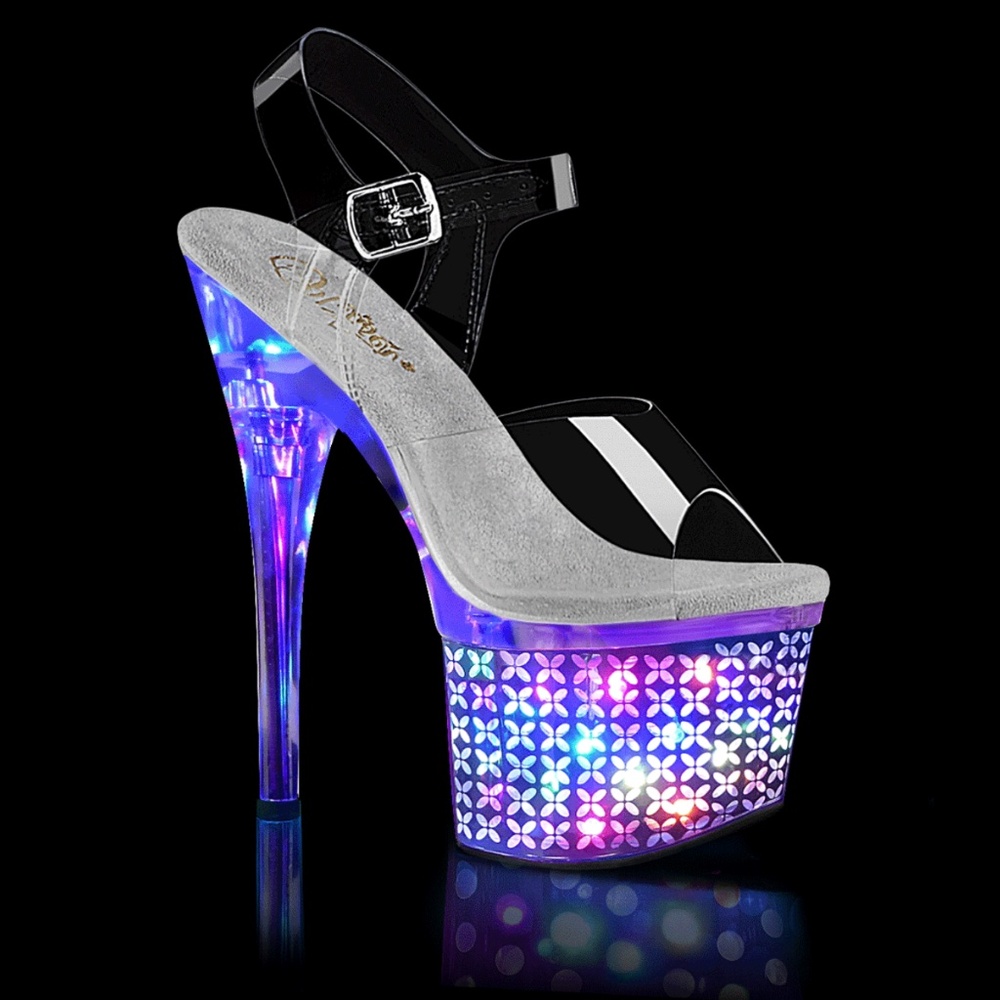 Pleaser Discolite Chrome Plated Platforms